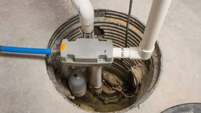 Basement sump pit with a pump, discharge pipe and cover beside it